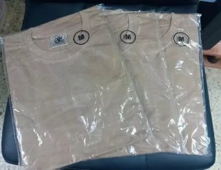 3 Camisetas Manga Larga Beige Talla M