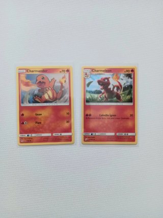 Cartas Pokémon Charmander y Charmeleon