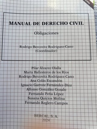 Manual de derecho civil. Obligaciones