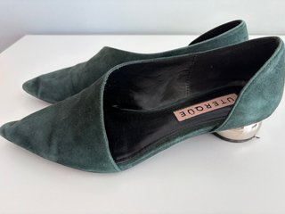 Zapatos Planos Uterqüe Ante Verde