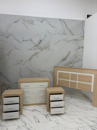 Muebles Dormitorio Matrimonio Blanco + Roble.