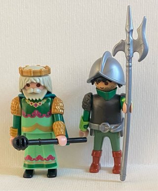 Playmobil Medieval: Rey y Alabardero verdes.