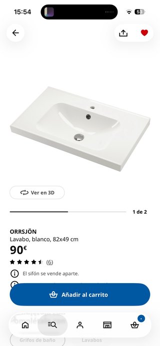 Lavabo IKEA ORRSJÖN 82x49 cm