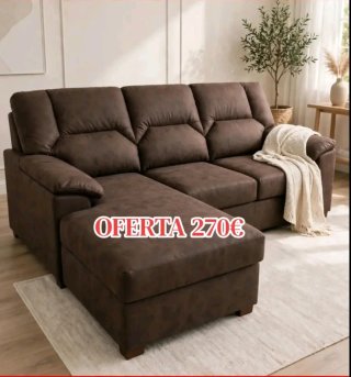 Sofá Chaise Longue Marrón