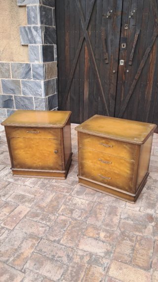 Pareja de mesitas antiguas Art Déco vintage