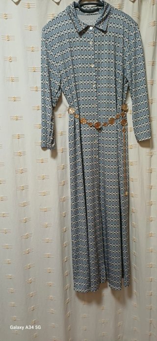 Vestido largo camisero ,estampado no incluye cintu