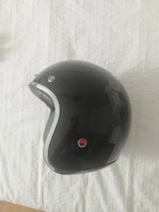 Casco de Moto Estilo Vintage Negro