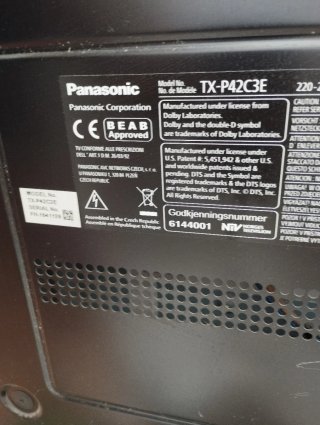 TV Panasonic 42 pulgadas TX-P42C3E