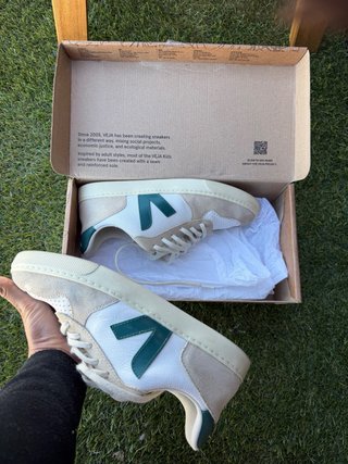 Zapatillas Veja Blancas y Verdes unisex