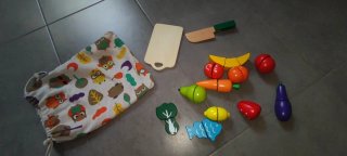 Set de Frutas y Verduras de Madera para Cortar