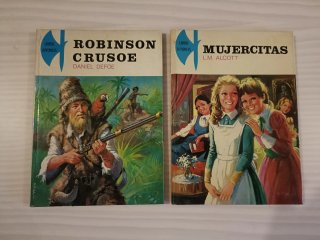 2 libros juveniles: Robinson Crusoe y Mujercitas