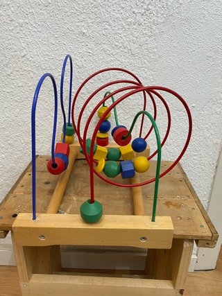 Juego de laberinto de cuentas de madera