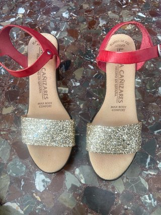 Sandalias Lola Cañizares Piel Glitter Talla 40