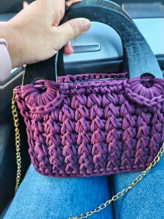 Bolso de Crochet Artesanal Morado