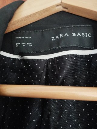 Americana Negra Zara Basic Talla M Mujer