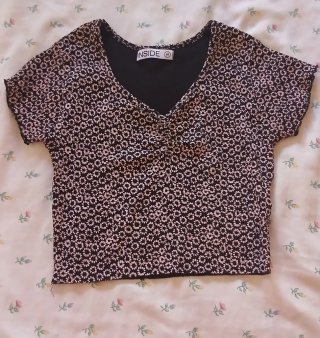 Camiseta Crop Top Flores Inside Talla M