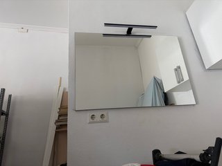 Espejo de Baño con Aplique de Luz Negro