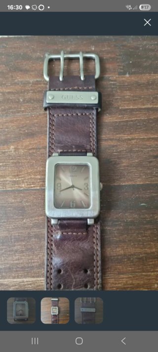 Reloj Guess de Piel Marrón para Hombre vintage