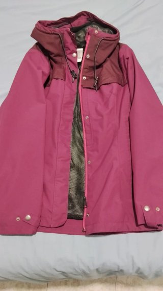 Chaqueta Impermeable de Montaña Granate Talla M