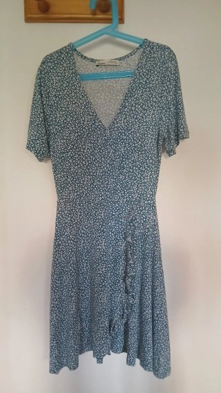 Vestido Pull&Bear Estampado Azul y Blanco