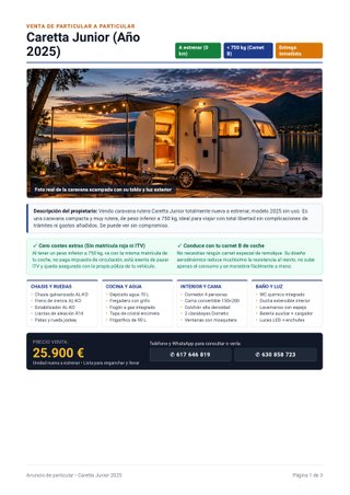 Caravana Caretta Junior 2025