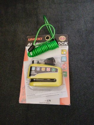 Bloqueo de Disco con Alarma para Moto o Bici.