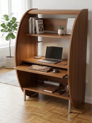 Escritorio de Madera con Estantería