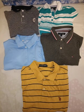 Lote 5 Polos (Tommy Hilfiger, Adidas, U.S. Polo)