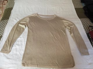 Maglione donna oro lurex con maniche lunghe