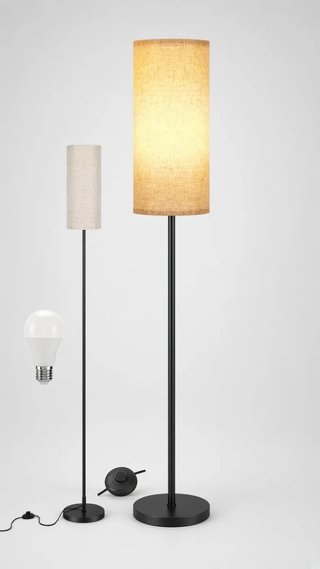 Lámpara de pie LED 12W regulable con mando