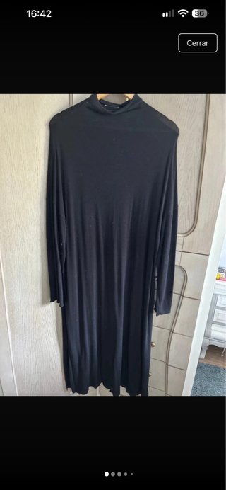 Vestido de punto negro Oysho