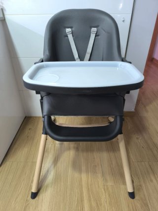 Trona/silla Polipiel Gris/Madera evolutiva ed limt
