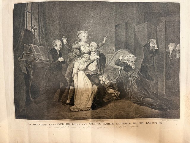 Grabado Luis XVI Francia S. XVIII
