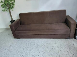 Sofá Cama de Tela Marrón