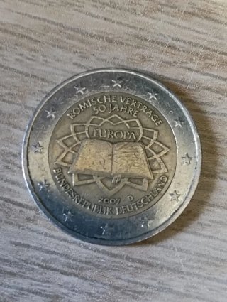 Moneda 2 Euros Tratado de Roma Alemania 2007