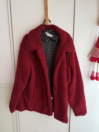 Abrigo de pelo rojo XL