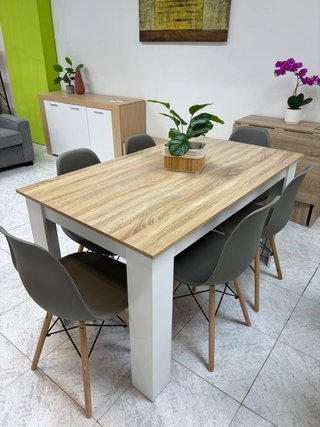 Pack mesa rectangular y 4 sillas modernas | Nuevo