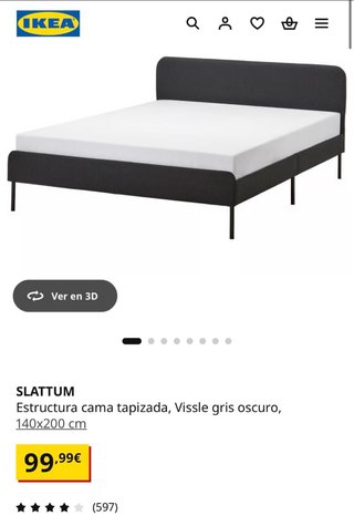Estructura de Cama Tapizada IKEA Slattum