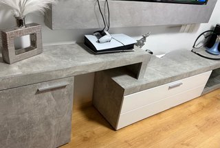 Mueble de Salón Moderno Gris y Blanco