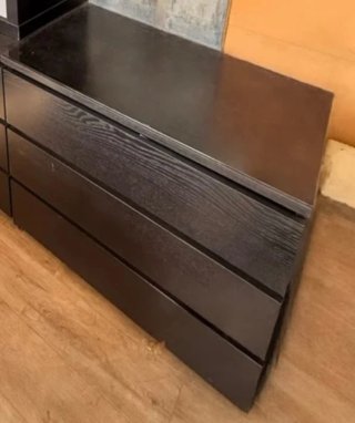 Cajonera Malm 3 Cajones Wengué