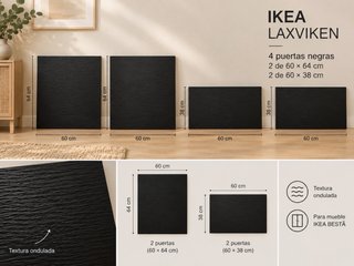 4 Puertas IKEA BESTÅ LAXVIKEN Negras