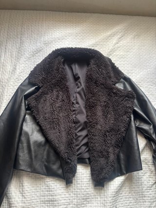 Chaqueta de Piel Sintética con Pelo