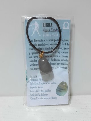 Colgante Horóscopo Libra (Ágata Bandeada)