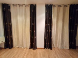 Cortinas Elegantes Crema y Marrón