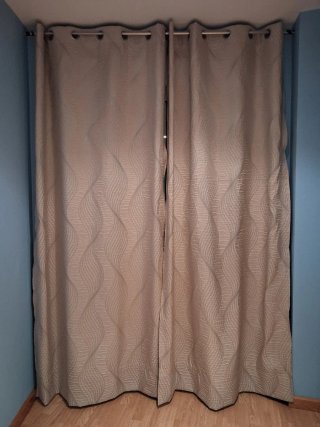Juego de Cortinas Crema con Relieve