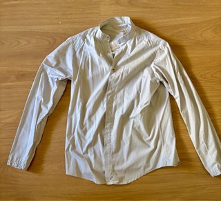 Camisa Springfield Azul y Blanca Cuello Mao