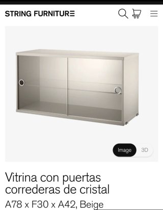 2 Módulos String System: Vitrina y 3 Baldas