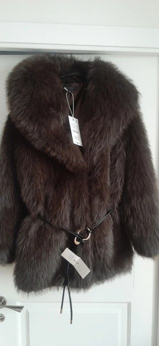 Abrigo de pelo Zara marrón