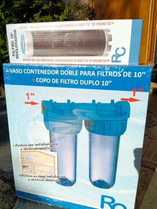 Vaso Contenedor Doble para Filtros de 10" y filtro
