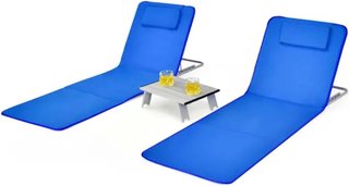 Tumbona Esterilla de Playa con Respaldo Plegable